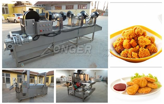Chicken Nuggets Processing Line|Chinecken Nugget Frying Machine