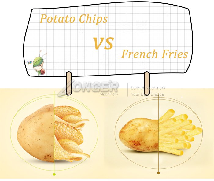 french fries potato chips difference